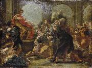 Giovanni Battista Gaulli Called Baccicio Painting depicting historical episode between Scipio Africanus and Allucius Spain oil painting artist